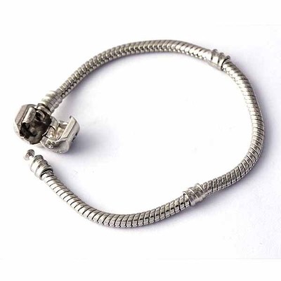White Gold FilledSilver Bracelet Fit BeadCharm 15 16 17 18 19 20 21 ...