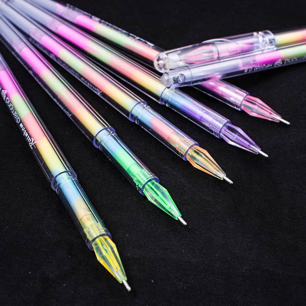 Rainbow 0.8mm Stationery Clip Gel Ink Pen ...