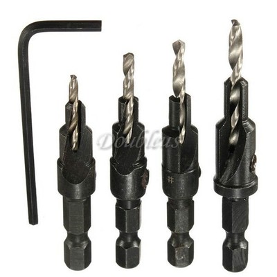 4pcs HSS Countersink Drill Bit Set Quick ...