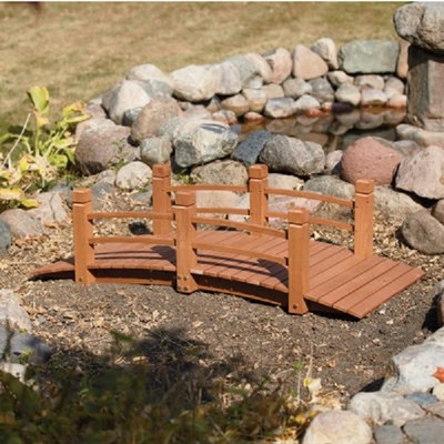 Wooden Outdoor Garden Bridge Lawn Landscape Decor ...