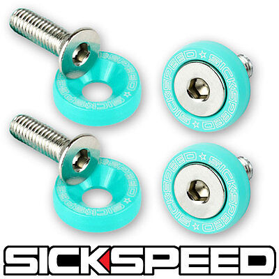4PC MINT GREEN BOLT/WASHER FOR TRUNK HOOD  LATCH RADIATOR SUPPORT 12MM 1/2" P6