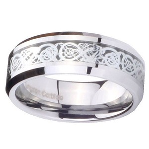 ... -Engraving-Dragon-Tungsten-Celtic-Mens-Jewelry-Wedding-Silver-Ring
