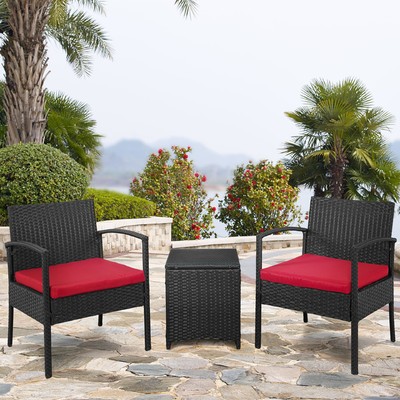 Outdoor Patio Set 3 Pc Chairs Table ...