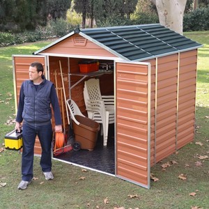 6x8 Plastic Garden Shed • Skylight Storage Sheds • Palram Amber ...