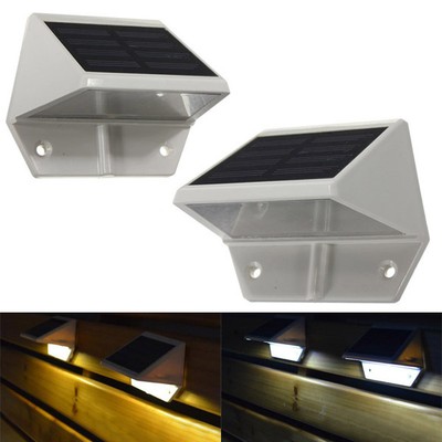 LED Solar Powered Stairs Fence Garden Security ...