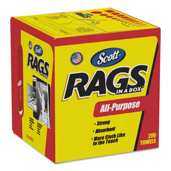Scott Rags In-A-Box, White, 8 Boxes (KCC75260CT)