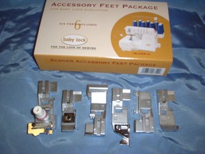 Qty 7 Babylock Ovation Evolve Evolution Serger Feet Foot Baby Lock