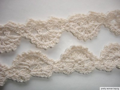 5m Häkelspitze 0,80€/m  echt  Handarbeit 2,5cm breit hellbeige TA25