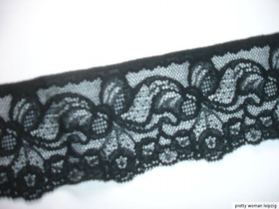 3 Lfm breite elastische Spitze 1,59€/m schwarz 6,2cm breit TA62
