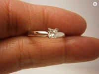 14K Real White Gold PRINCESS CUT DIAMOND ENGAGEMENT RING SIZE 6