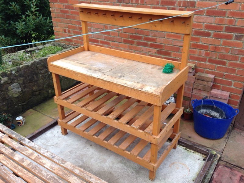 Wooden Greenhouse Staging Table/Potting Bench Well made wooden staging ...