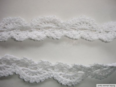 5m Häkelspitze 0,80€/m  echt  Handarbeit 2,5cm breit weiß TA26