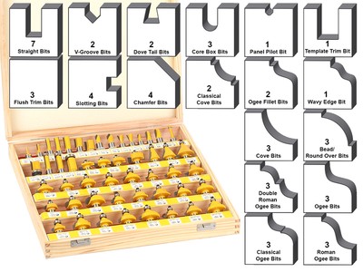 50 Bits Professional Quality Router Bit Set ...
