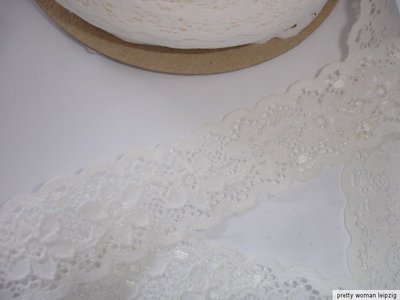 3 Lfm breite elastische Spitze 1,15€/m natur 3,4cm breit AO13