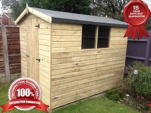 £499 10x8 TIMBER APEX GARDEN SHED TANALISED HEAVY DUTY ...