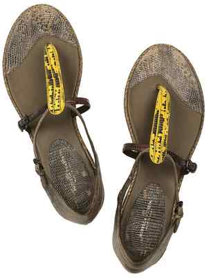 Pre-owned Bottega Veneta Reptile Leather Flat Sandal Shoes Sizes 35.5-40 Msrp $695 In Brown