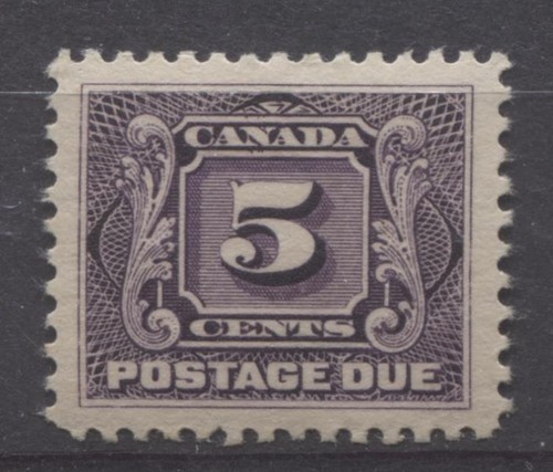 Canada-J4-5c-Deep-Rose-Lilac-1906-1928-Postage-Due-Wet-Ptg-No-Mesh-VF-84-OG