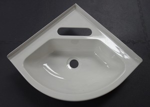 Motorhome-Caravan-Camper-corner-sink-365mm-x-365mm-White-thermoplastic ...