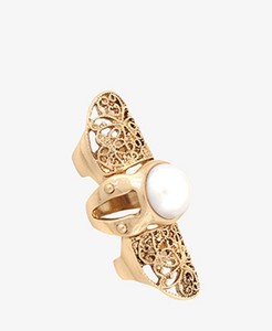 Pearlescent Filligree Knuckle Ring - Forever 21 - Size 6 (121)