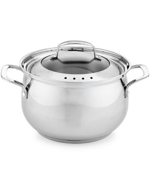 UPC 636206547720 product image for Belgique Stainless Steel 6-qt. Strainer Lid Stockpot (7620682) | upcitemdb.com