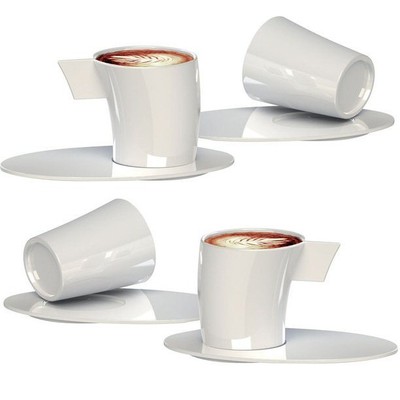 Deagourmet VENTO 8pc White Porcelain Espresso Cup ...