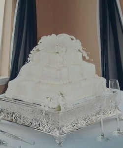Silver Wedding Cake Stand Square