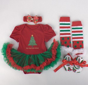 540 New baby headbands dillards 988 Baby Girls Christmas Xmas Clothing Set Dress Headband Bodysuit Shoes   