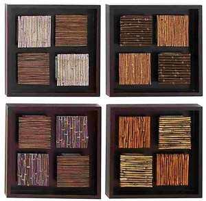 Contemporary Rustic 4 PC Wood Modern Wall Art Amazon Decor