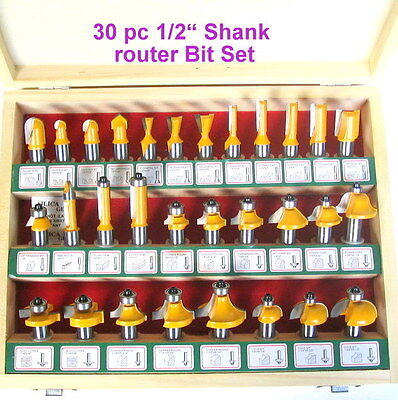 30 pc 1/2 Shank Carbide tipped Router ...