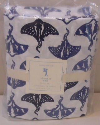NIP 4P Pottery Barn Kids Blue STINGRAY ...