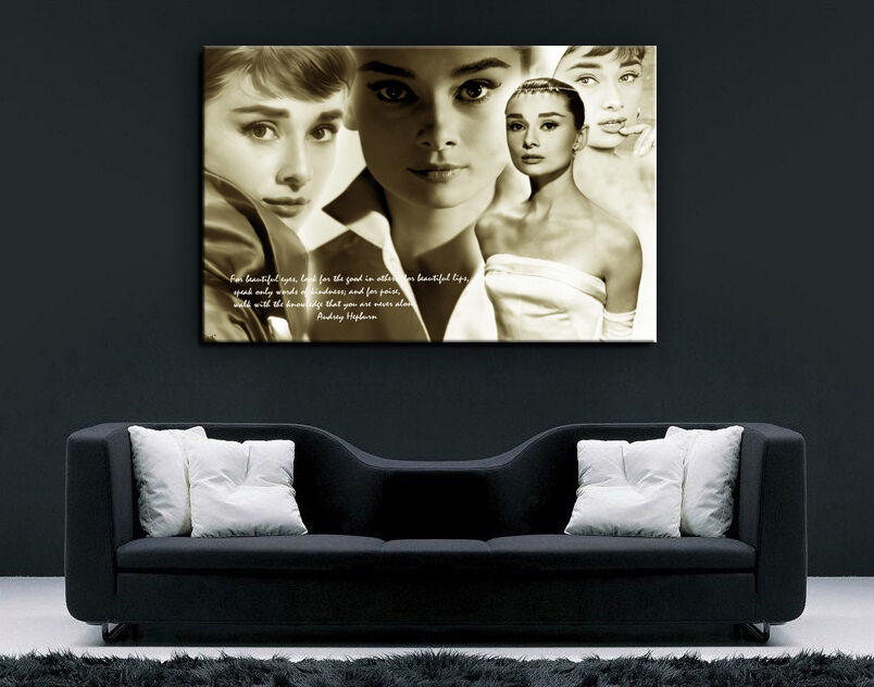 Leinwandbild Wandbild Keilrahmenbild Audrey Hepburn Kunstdruck