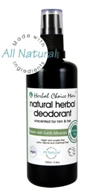 Herbal Choice Mari Natural Deodorant for Him or Her or Unscented