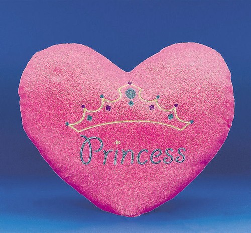 PRINCESS Pink Plush Heart THROW PILLOW Girls ...