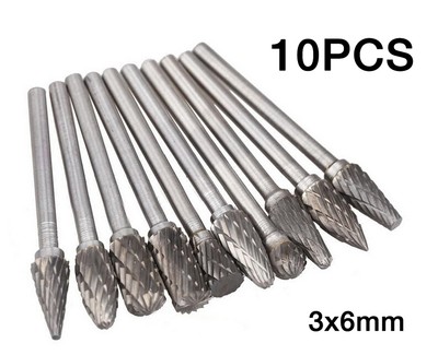 10Pcs Tungsten Steel Solid Carbide Burrs For ...