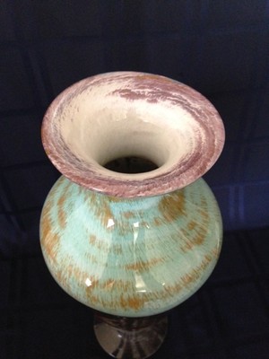 Art Glass Vase wrapped in Metal by David Bennett