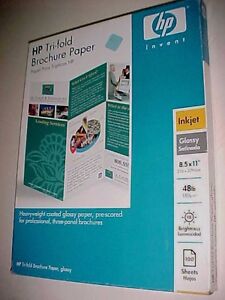 glossy paper flyer inkjet brochure 48lb fold tri hp sheets