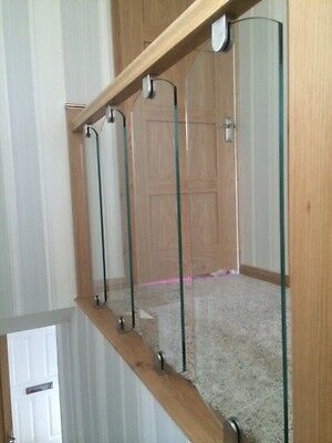 10mm Glass Decking Spindle Panel Railing Infills. Staircase Toughened Glazing 