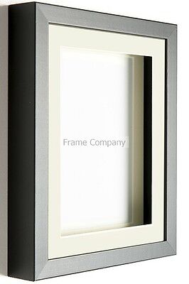 Black or White Wooden Picture Photo 3D Box Frames with Mounts By Frame Company
