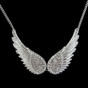 ... -Big-Angel-Wing-Use-Swarovski-Crystal-18K-White-Gold-plated-Necklace