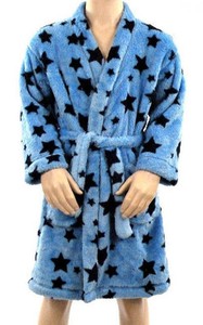 Marks Spencer M s Boys Super Soft Dressing Gown Bathrobe Blue Navy Stars | eBay