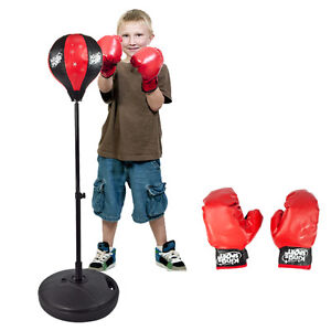 Boy Children Kids Toy Punching Boxing Bag Glove Set Bag Agility Speed Ball Stand | eBay