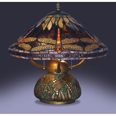 Dragonfly Table Lamp Tiffany Style Stained Glass ...