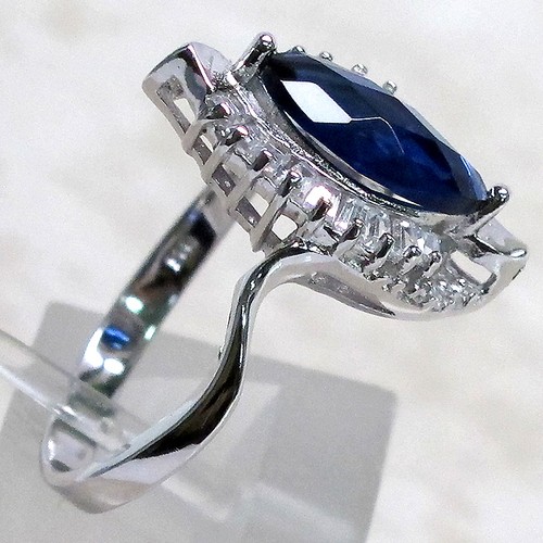 Details about PRETTY 2 CT SAPPHIRE 925 STERLING SILVER RING SIZE 6.75