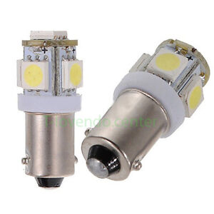 2X Ampoule Bulb Veilleuse Blanc BA9S H6W T4W 5 LED 12V DC Pour Voiture