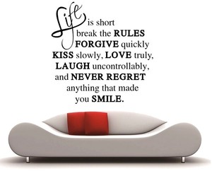 Details about LIFE IS SHORT LOVE QUOTE wall sticker vinyl decal home ...