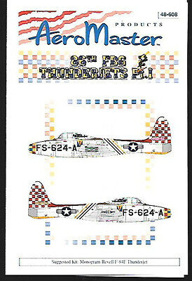 Aeromaster F-84E Thunderjets 86 FBG Pt 1 Decals Revell Monogram Kit 1/48 AN48608