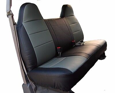 FORD F-150 BLACK/CHARCOAL IGGEE S.LEATHER CUSTOM FIT BENCH FRONT SEAT COVER