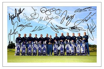 EUROPE 2014 RYDER CUP TEAM SIGNED AUTOGRAPH PHOTO PRINT GOLF