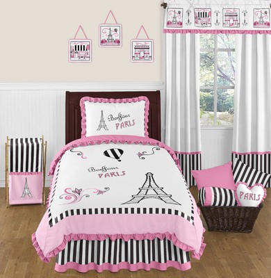 SWEET JOJO DESIGNS PINK & BLACK PARIS ...