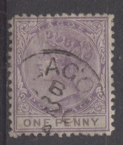 Lagos-SG-1-1d-Reddish-Lilac-amp-Dull-Purple-2nd-Ptg-Crown-CC-Perf-12-5-VF-80-Used